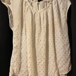 LC white blouse with gold polka dots XXL